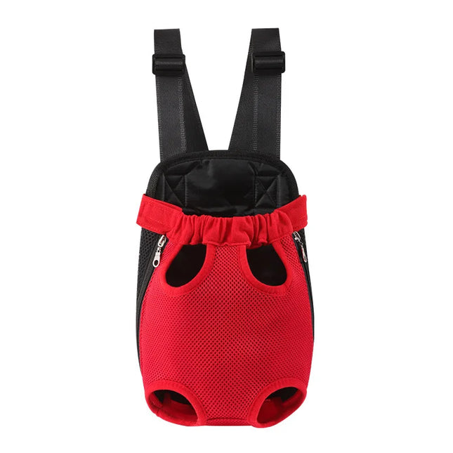 Hunde Rucksack Rot mit Mesh-Fenster