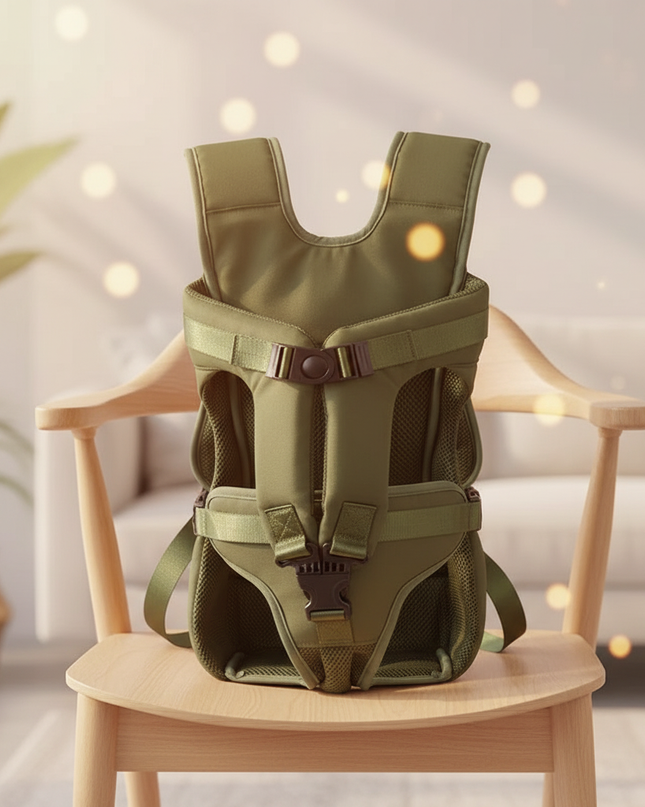 front-hunde-rucksack-gruen-unterwegs - lifestyle
