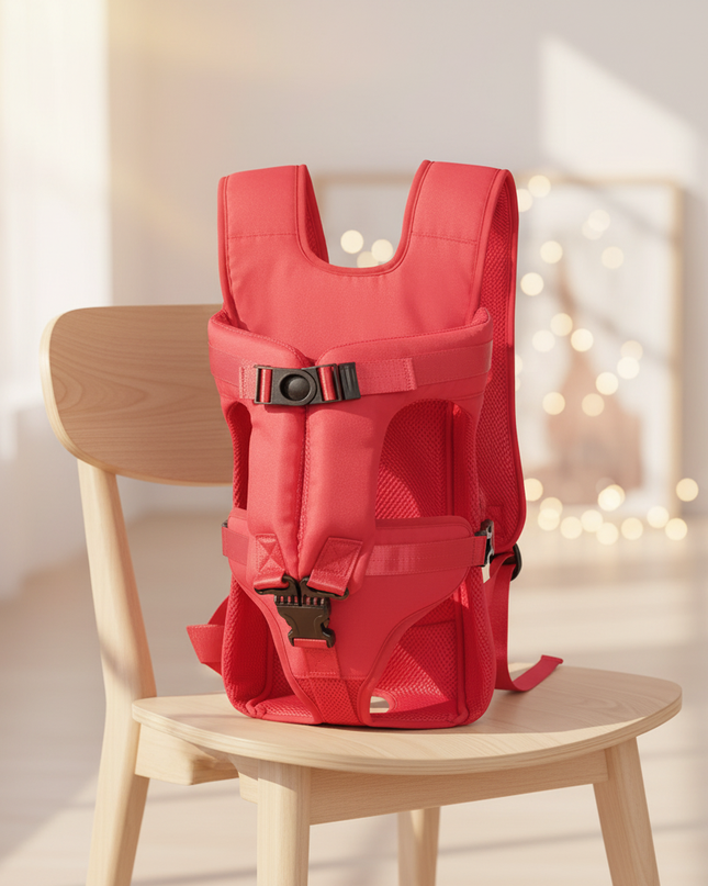 hunde-fronttrage-rucksack-rot-baumwolle - lifestyle