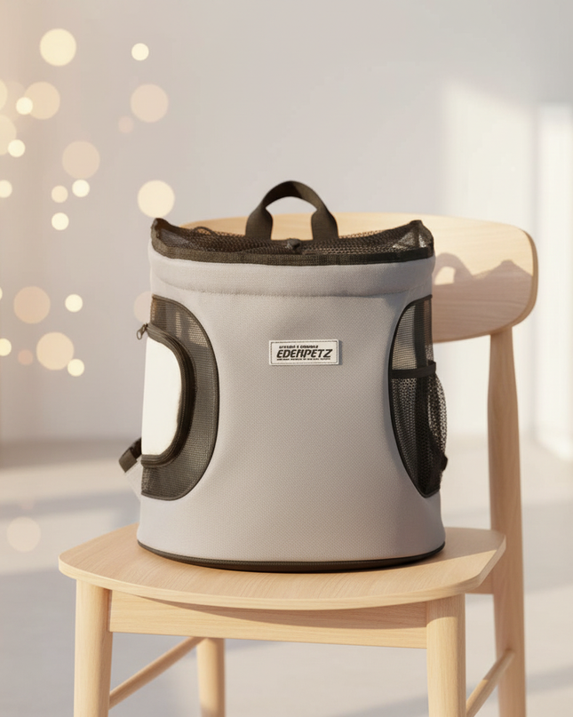 hunde-katzen-brust-rucksack-grau - lifestyle