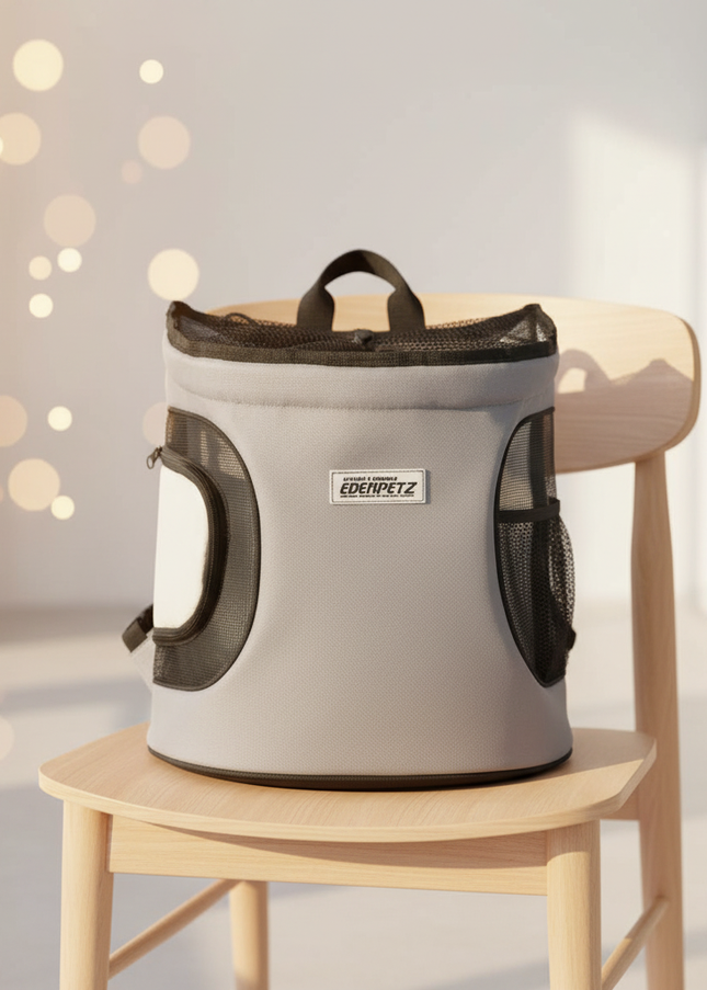 hunde-katzen-brust-rucksack-grau - lifestyle