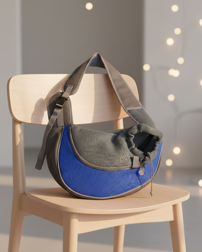 hunde-katzen-trage-rucksack-dunkelblau-mesh - lifestyle