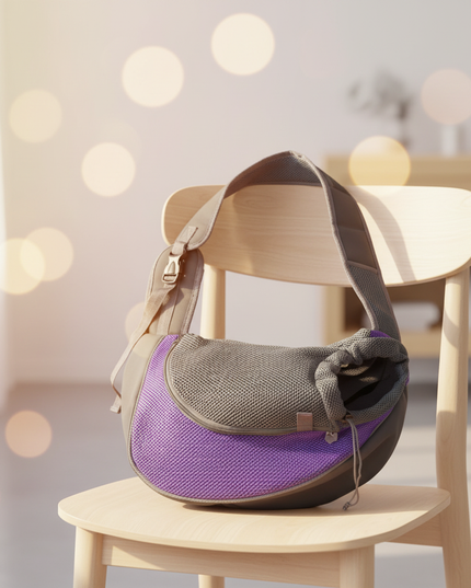 hunde-katzen-trage-rucksack-lila-mesh - lifestyle