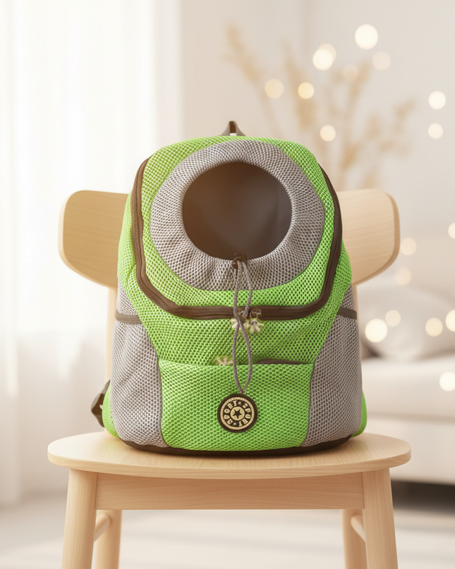 hunde-rucksack-atmungsaktiv-gruen - lifestyle
