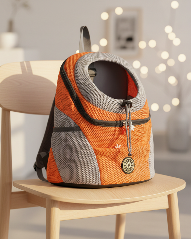 hunde-rucksack-atmungsaktiv-kleine-hunde-orange - lifestyle