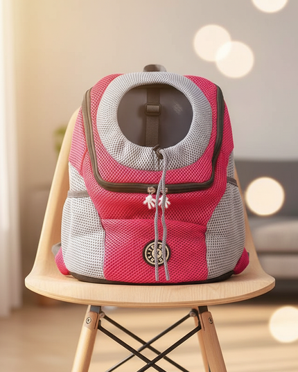 hunde-rucksack-atmungsaktiv-kleine-hunde-rose-rot - lifestyle