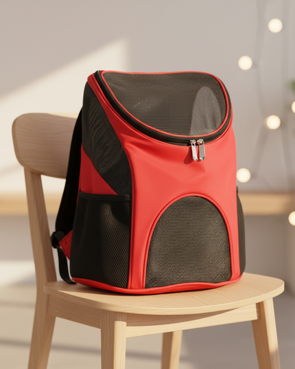 hunde-rucksack-atmungsaktiv-kleine-hunde-rot - lifestyle
