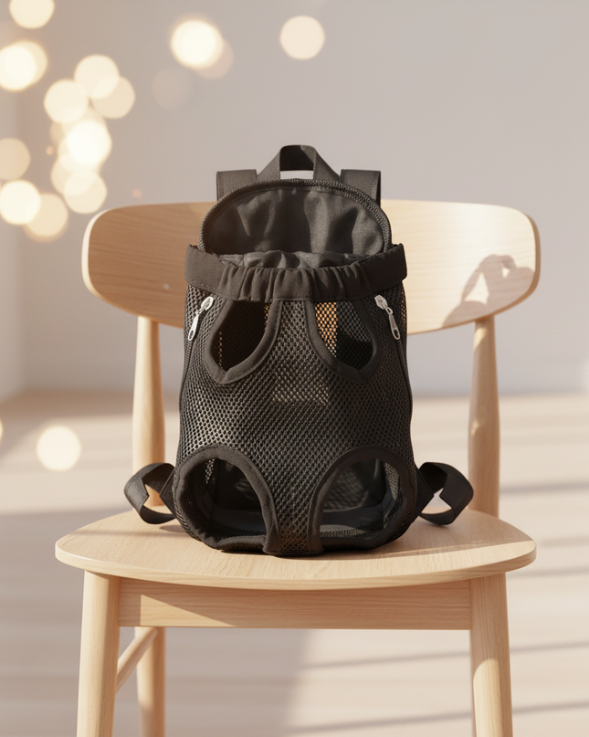 hunde-rucksack-atmungsaktiv-kleine-hunde-schwarz - lifestyle