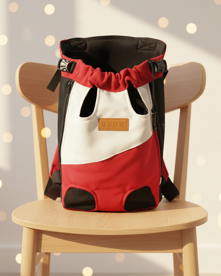 hunde-rucksack-atmungsaktiv-netzfenster-rot - lifestyle