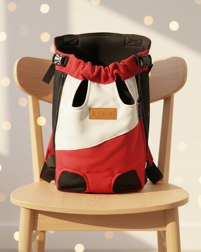 hunde-rucksack-atmungsaktiv-netzfenster-rot - lifestyle