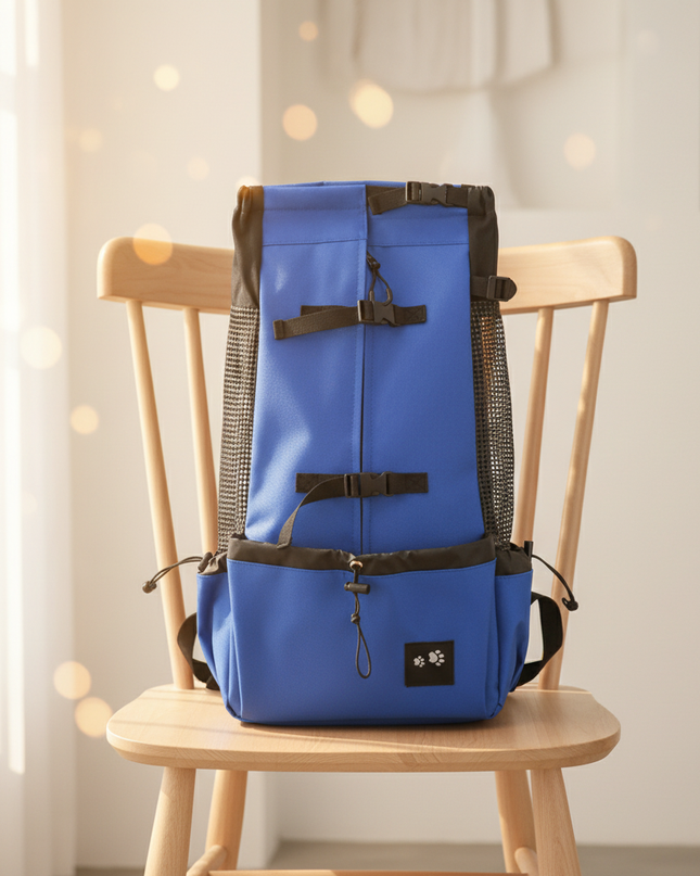 hunde-rucksack-atmungsaktiv-nylon-blau - lifestyle