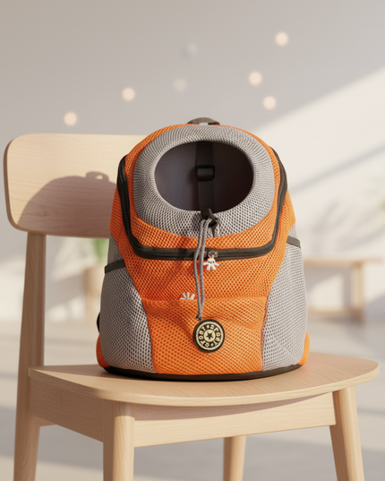 hunde-rucksack-atmungsaktiv-orange - lifestyle