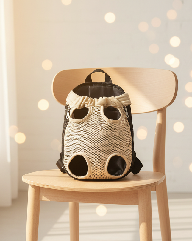 hunde-rucksack-beige-camouflage-sicher - lifestyle