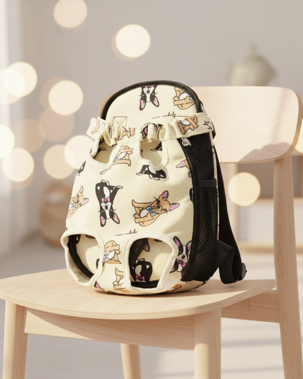 hunde-rucksack-beine-frei-tiermuster - lifestyle