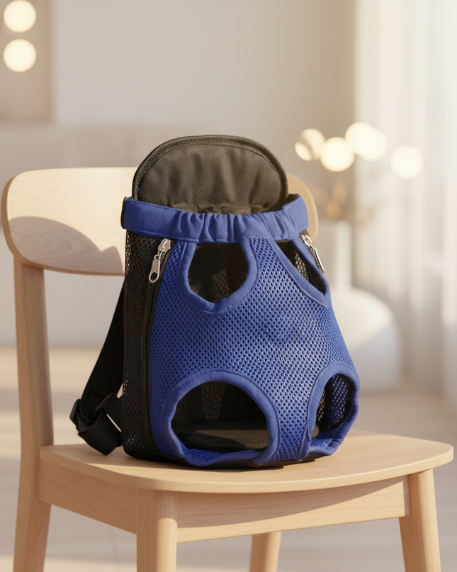 hunde-rucksack-blau-atmungsaktiv-kleine-tiere - lifestyle