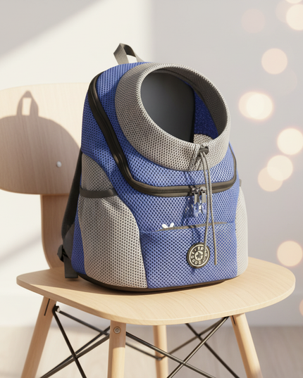 hunde-rucksack-blau-netz-ausfluege - lifestyle