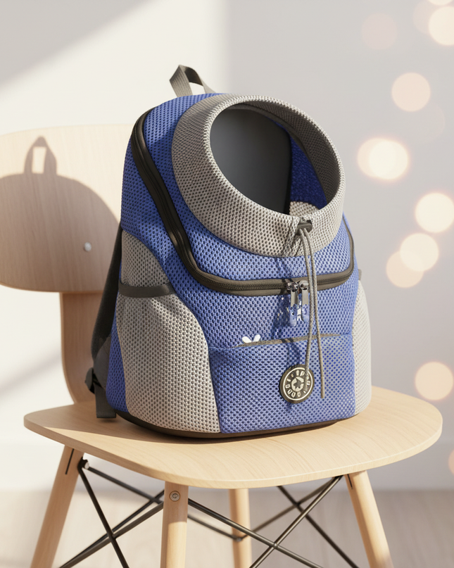 hunde-rucksack-blau-netz-ausfluege - lifestyle