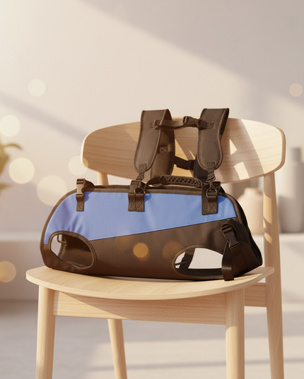 hunde-rucksack-blau-outdoor-wandern - lifestyle