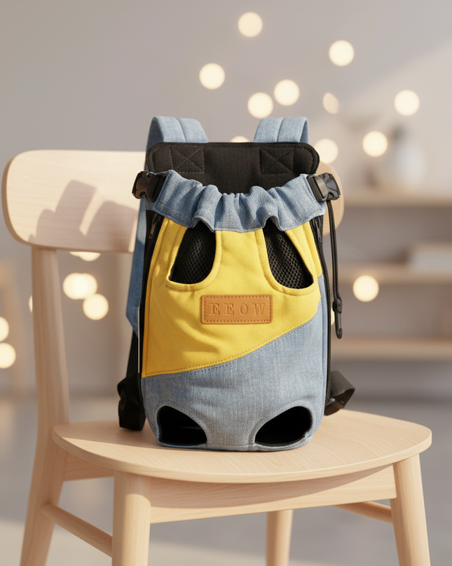hunde-rucksack-blau-verstellbar-netz - lifestyle