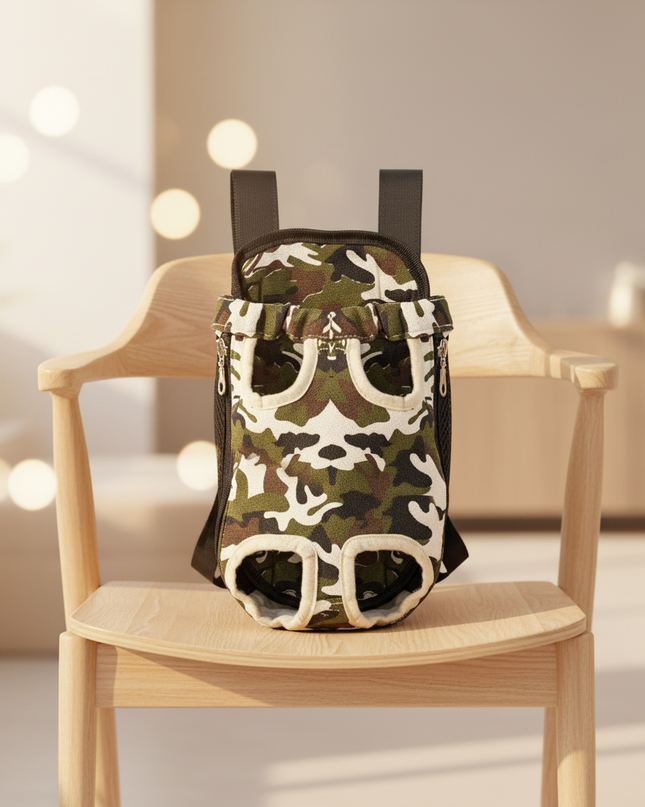 hunde-rucksack-camouflage-leicht-atmungsaktiv - lifestyle