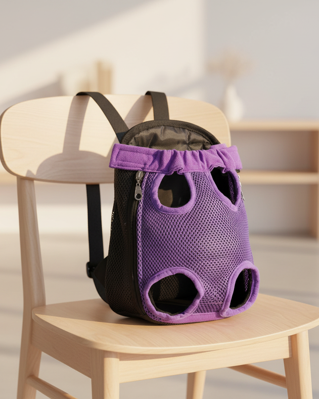 hunde-rucksack-camouflage-lila-netz - lifestyle