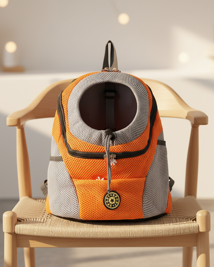 hunde-rucksack-front-atmungsaktiv-orange - lifestyle