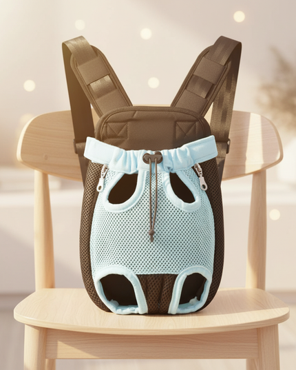 hunde-rucksack-fronttrage-blau - lifestyle