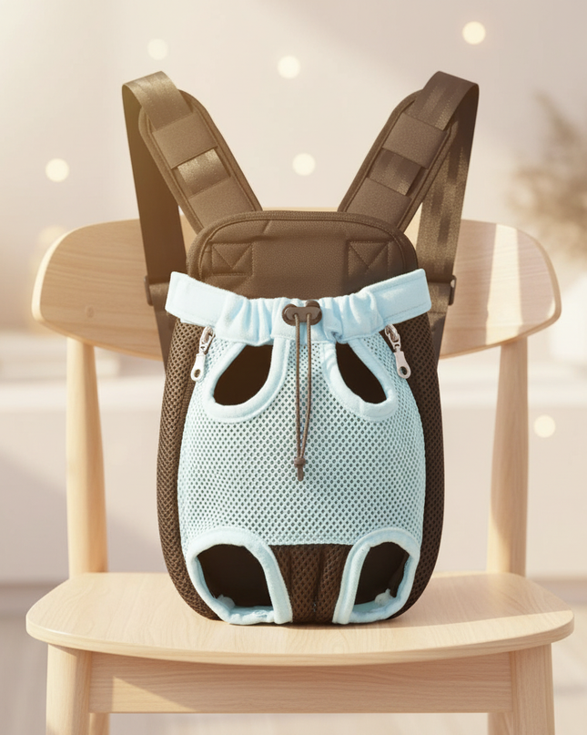 hunde-rucksack-fronttrage-blau - lifestyle