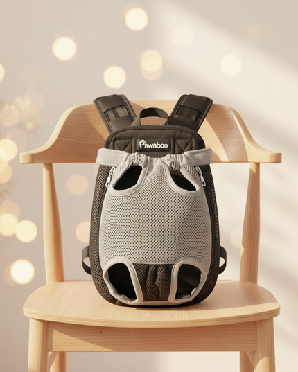 hunde-rucksack-fronttrage-grau - lifestyle