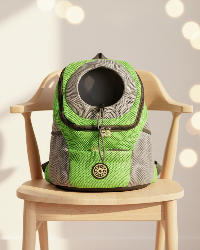 hunde-rucksack-fronttrage-gruen-s - lifestyle
