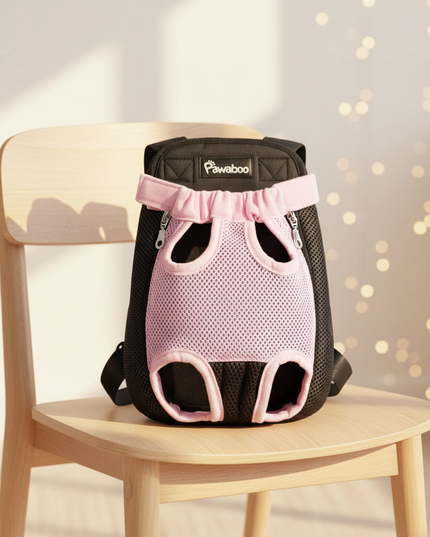 hunde-rucksack-fronttrage-pink - lifestyle