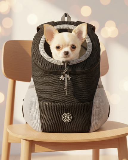 hunde-rucksack-fronttrage-wandern-schwarz - lifestyle