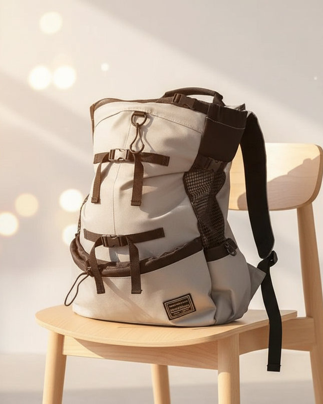hunde-rucksack-grau-atmungsaktiv-wandern - lifestyle