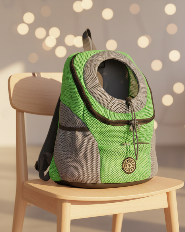 hunde-rucksack-gruen-atmungsaktiv - lifestyle