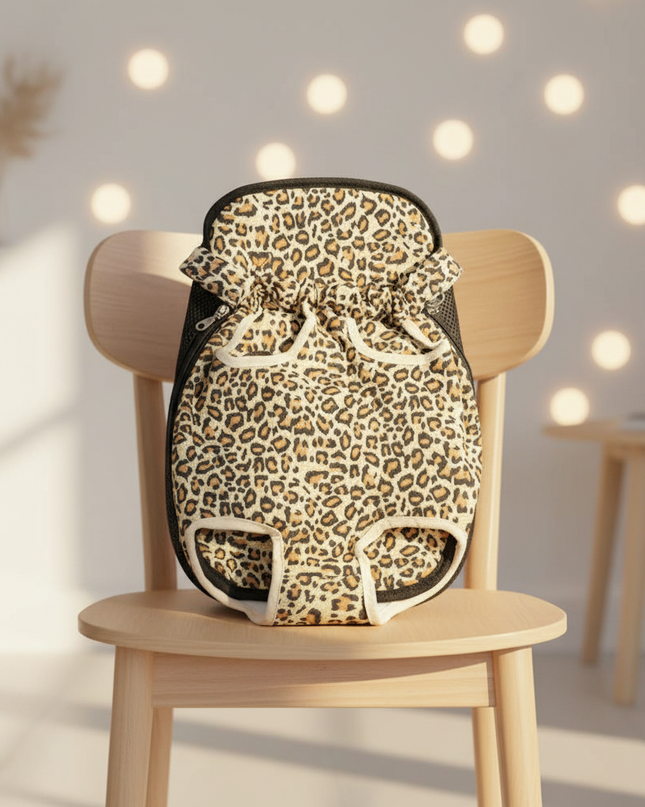 hunde-rucksack-leo-print-beinausschnitt - lifestyle