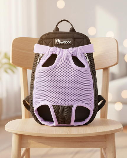 hunde-rucksack-lila-kleine-hunde-katzen - lifestyle