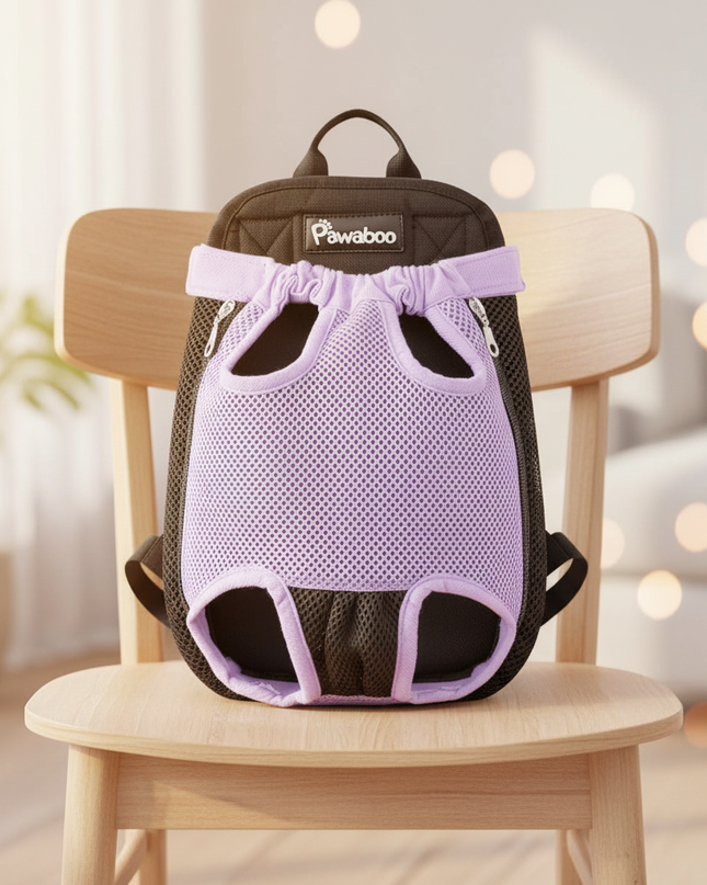 hunde-rucksack-lila-kleine-hunde-katzen - lifestyle