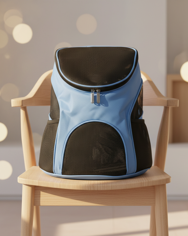 hunde-rucksack-mesh-blau-atmungsaktiv - lifestyle