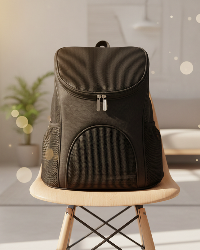 hunde-rucksack-mesh-schwarz-atmungsaktiv - lifestyle