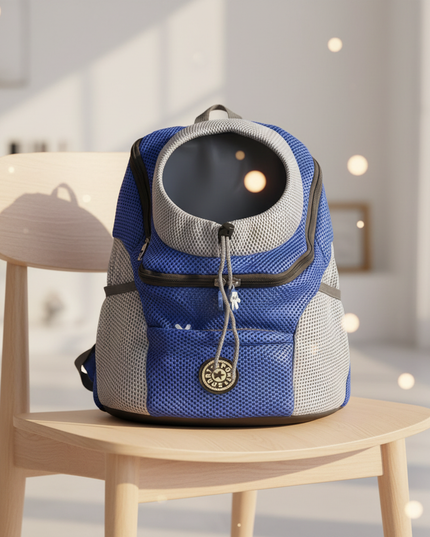 hunde-rucksack-nylon-blau-atmungsaktiv - lifestyle