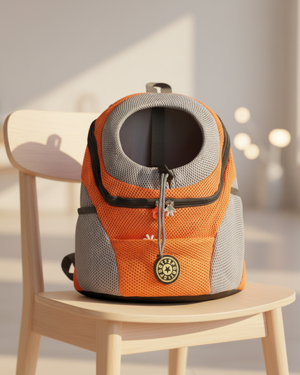 hunde-rucksack-orange-komfortabel - lifestyle