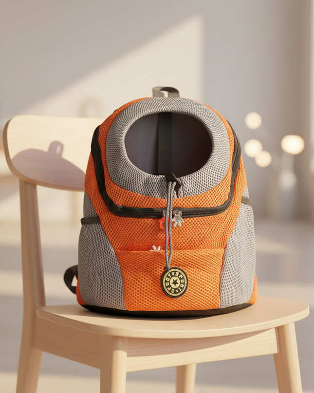 hunde-rucksack-orange-komfortabel - lifestyle