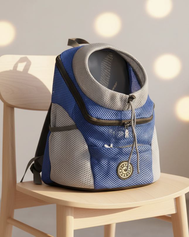 hunde-rucksack-reflektierend-blau-wandern - lifestyle