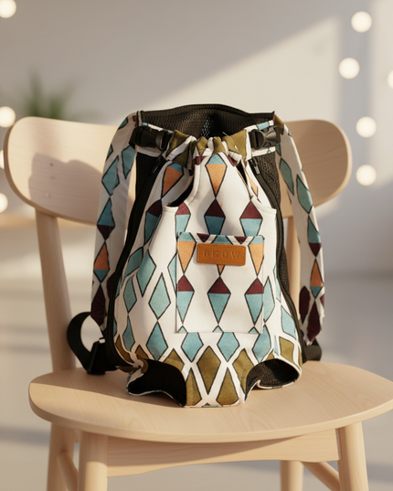hunde-rucksack-rhombus-design-atmungsaktiv - lifestyle