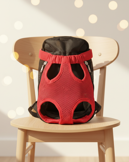 hunde-rucksack-rot-atmungsaktiv-kleine-tiere - lifestyle