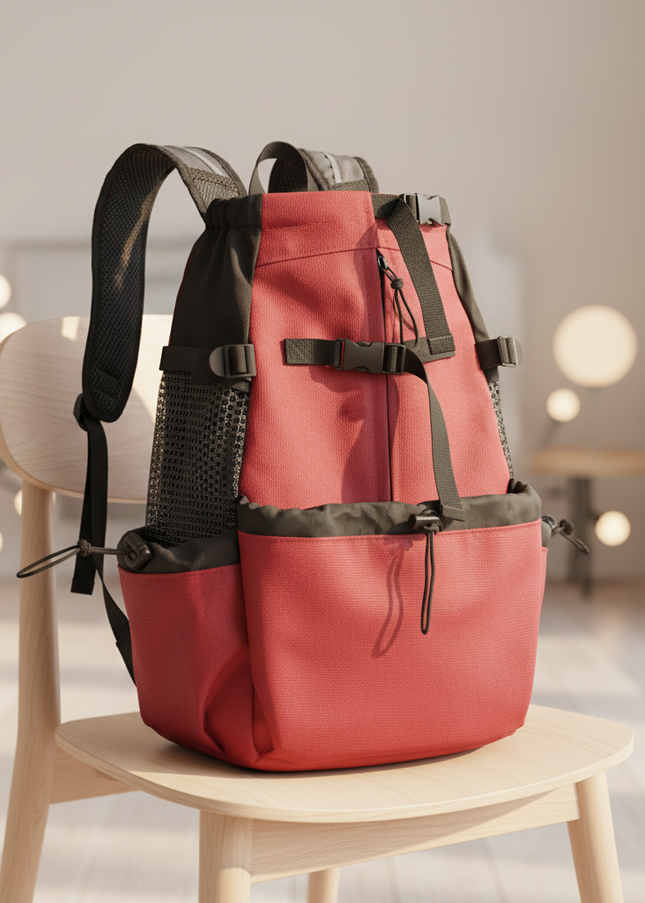 hunde-rucksack-rot-atmungsaktiv-robust - lifestyle