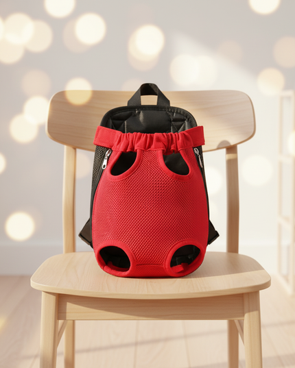 hunde-rucksack-rot-mesh-fenster-klein - lifestyle