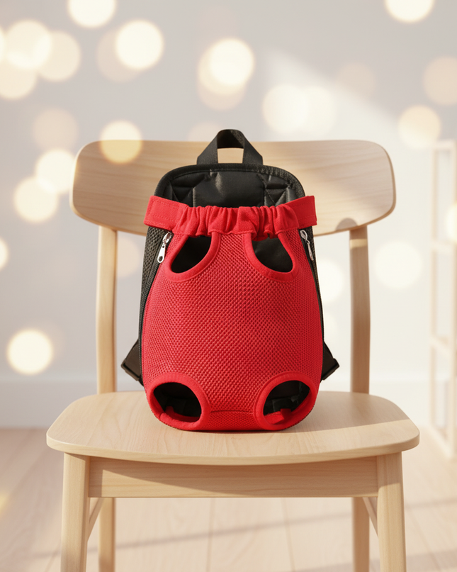 hunde-rucksack-rot-mesh-fenster-klein - lifestyle