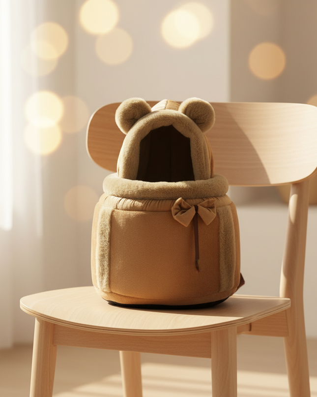 hunde-rucksack-samtfuer-kleine-hunde-winter-braun - lifestyle