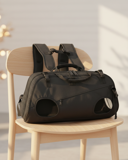 hunde-rucksack-schwarz-outdoor-reisen - lifestyle